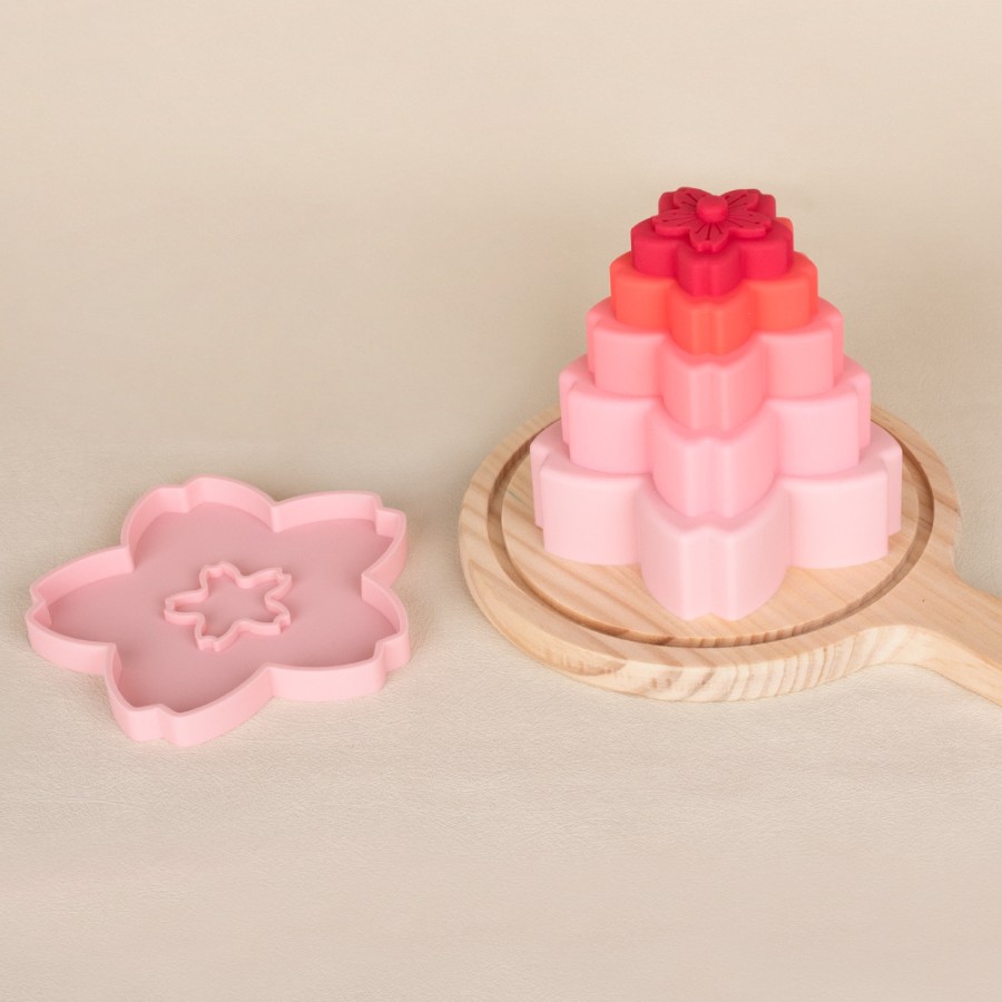 Cherry Blossom Shaped Baby Silicone Stacking Toy