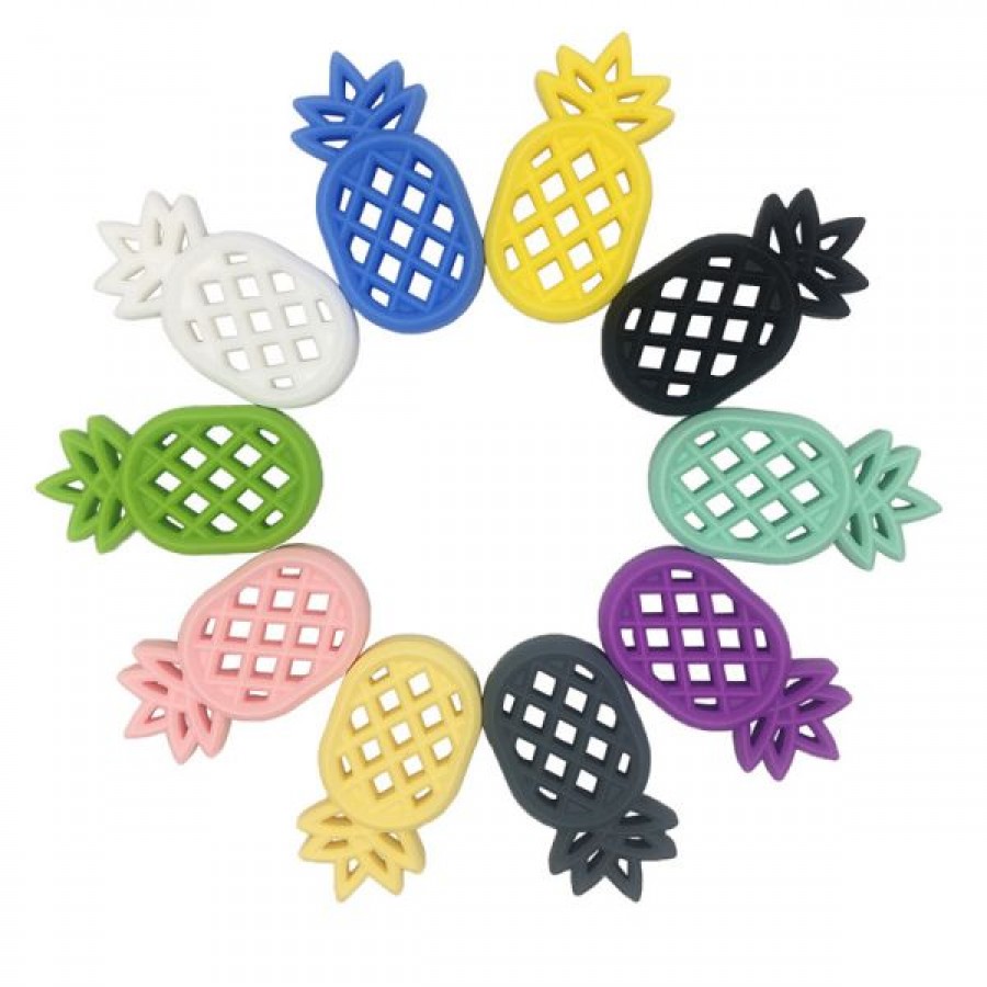 New Food Grade FDA Approved Silicone Baby Pineapple-Shape Teether