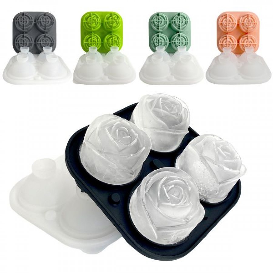 Water-Proof Food Grade Silicone Rose-Shaped Whisky Ice Mold Maker