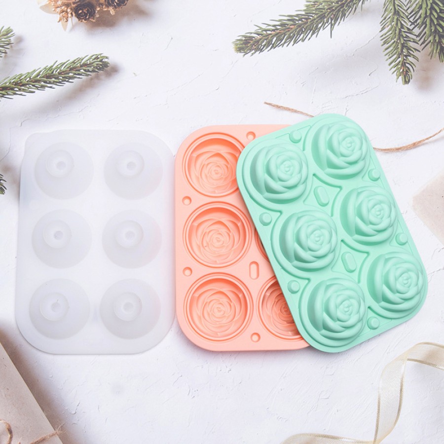 Water-Proof Food Grade Silicone Rose-Shaped Whisky Ice Mold Maker