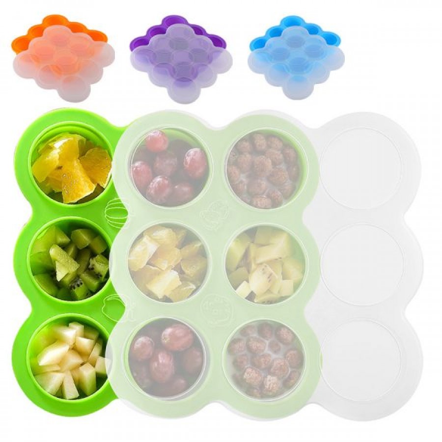 Wholesale Silicone Baby Food Container with Clip-on Lid