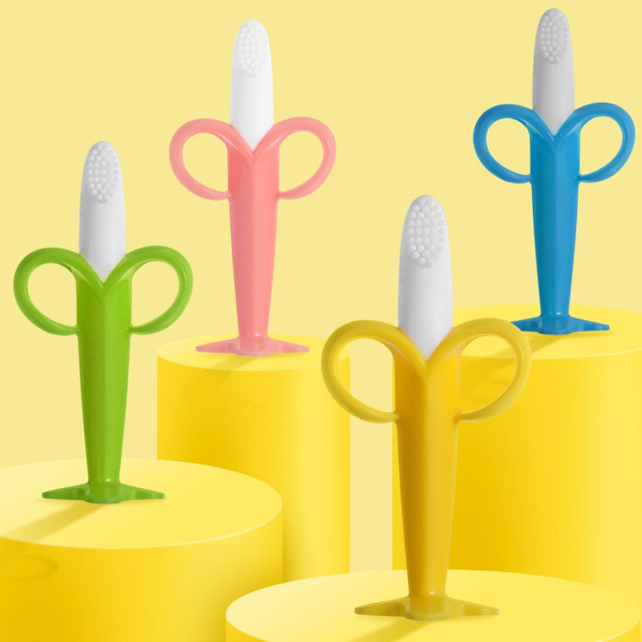 Banana Shaped Silicone Baby Training Toothbrush