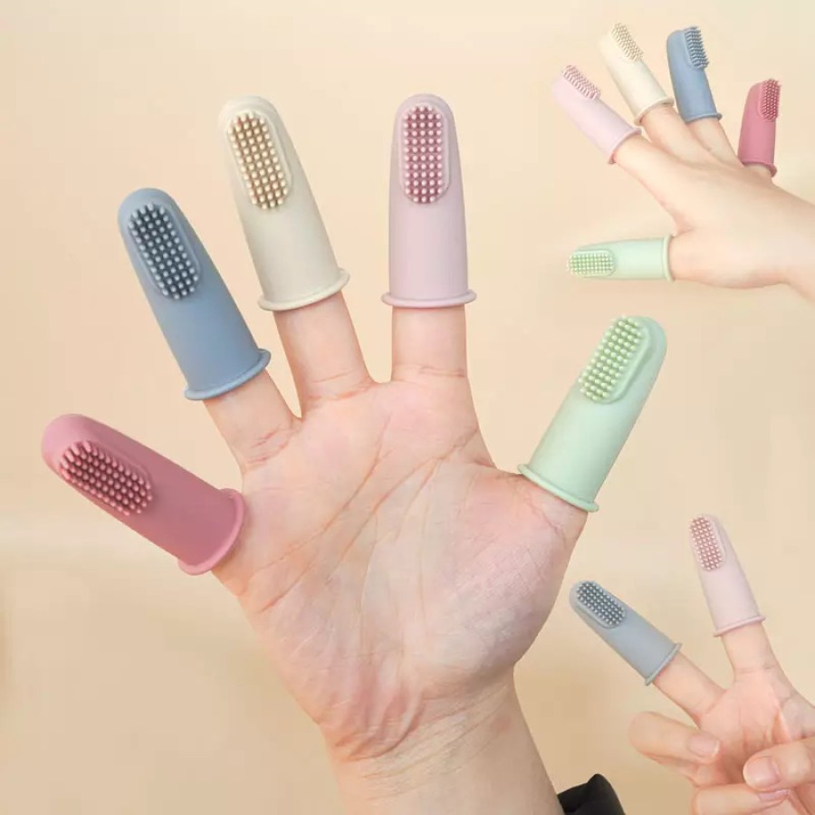 Colorful silicone baby finger toothbrush