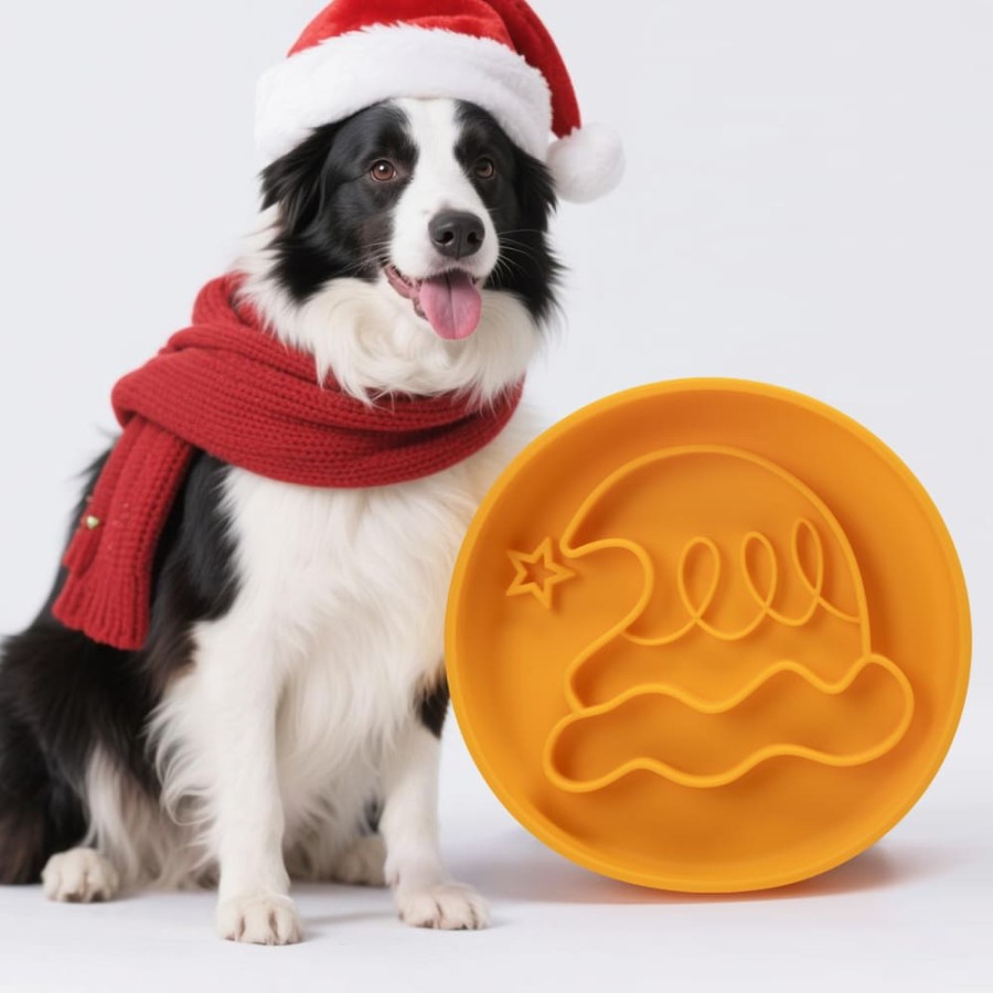 Round Pet Slow Feeder Plate (Christmas Theme)