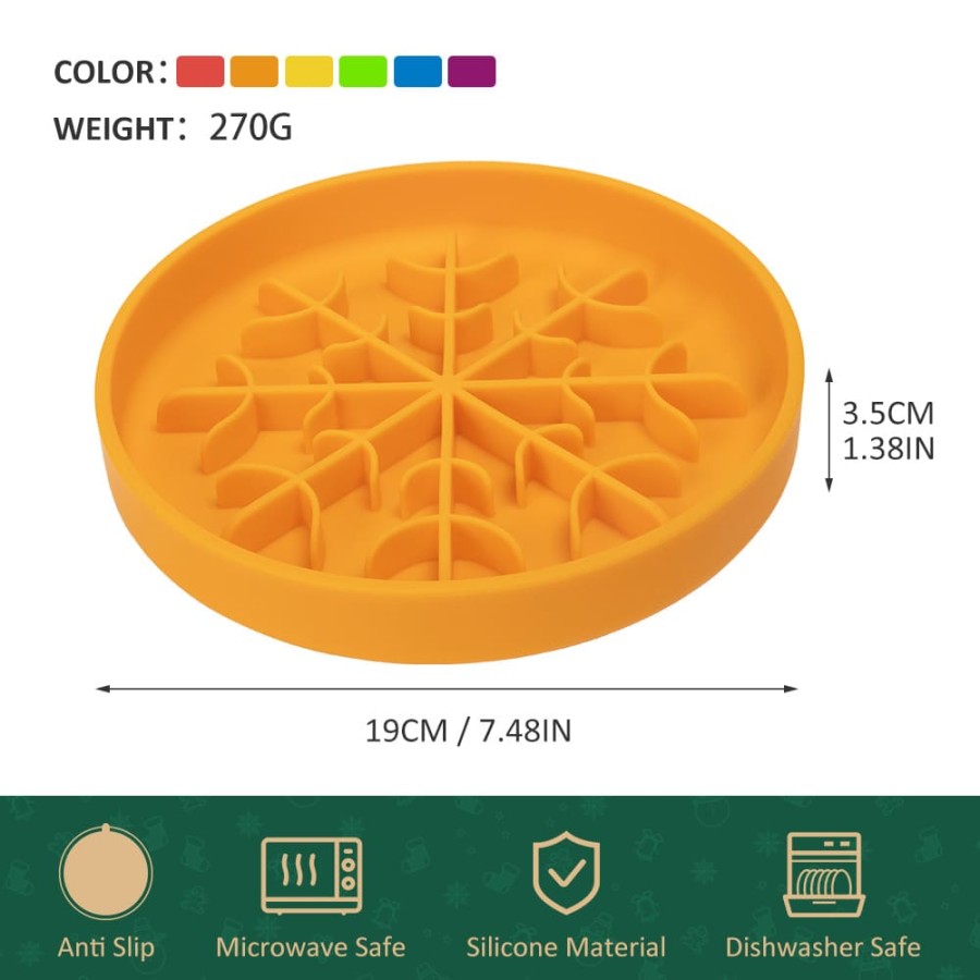 Round Pet Slow Feeder Plate (Christmas Theme)