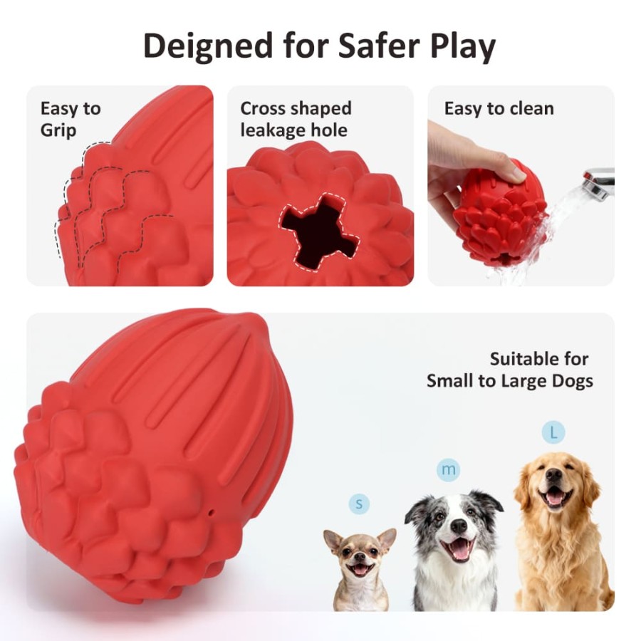 Rubber Pinecone Treat Dispensing Dog Toy