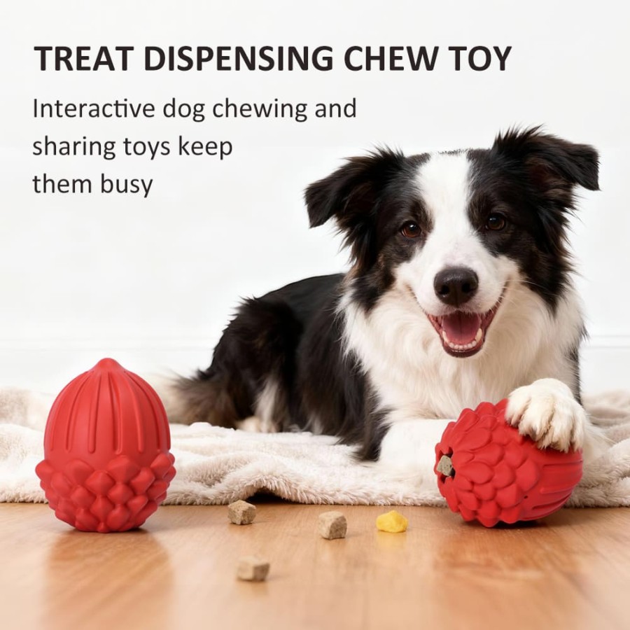 Rubber Pinecone Treat Dispensing Dog Toy