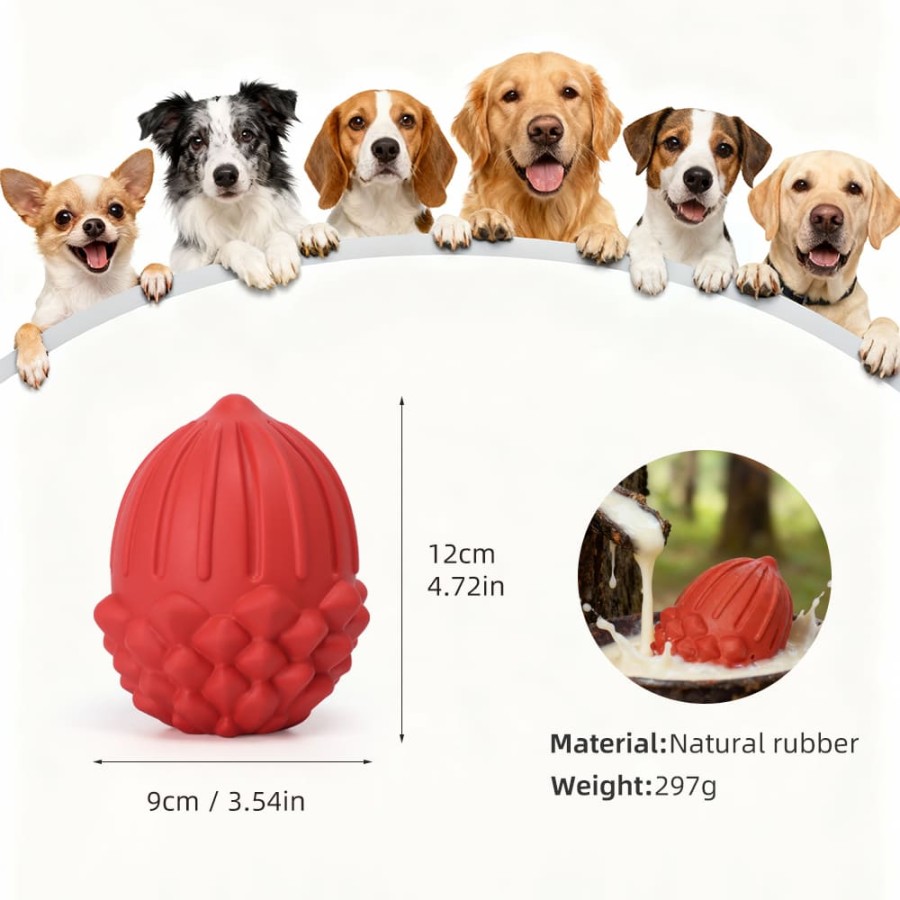 Rubber Pinecone Treat Dispensing Dog Toy
