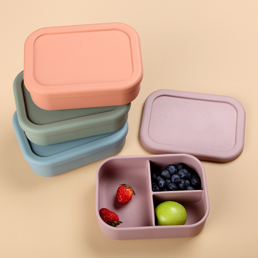 3-compartment silicone lunch box