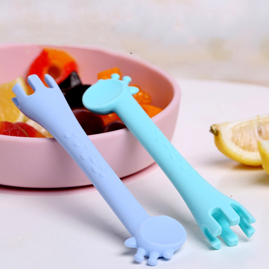 Giraffe Shape Silicone Baby Feeding Spoon