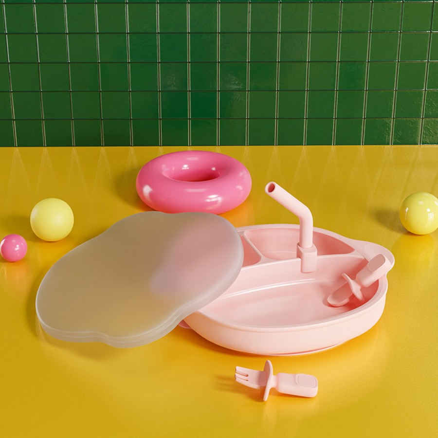 Silicone Baby Suction Plate with Lid