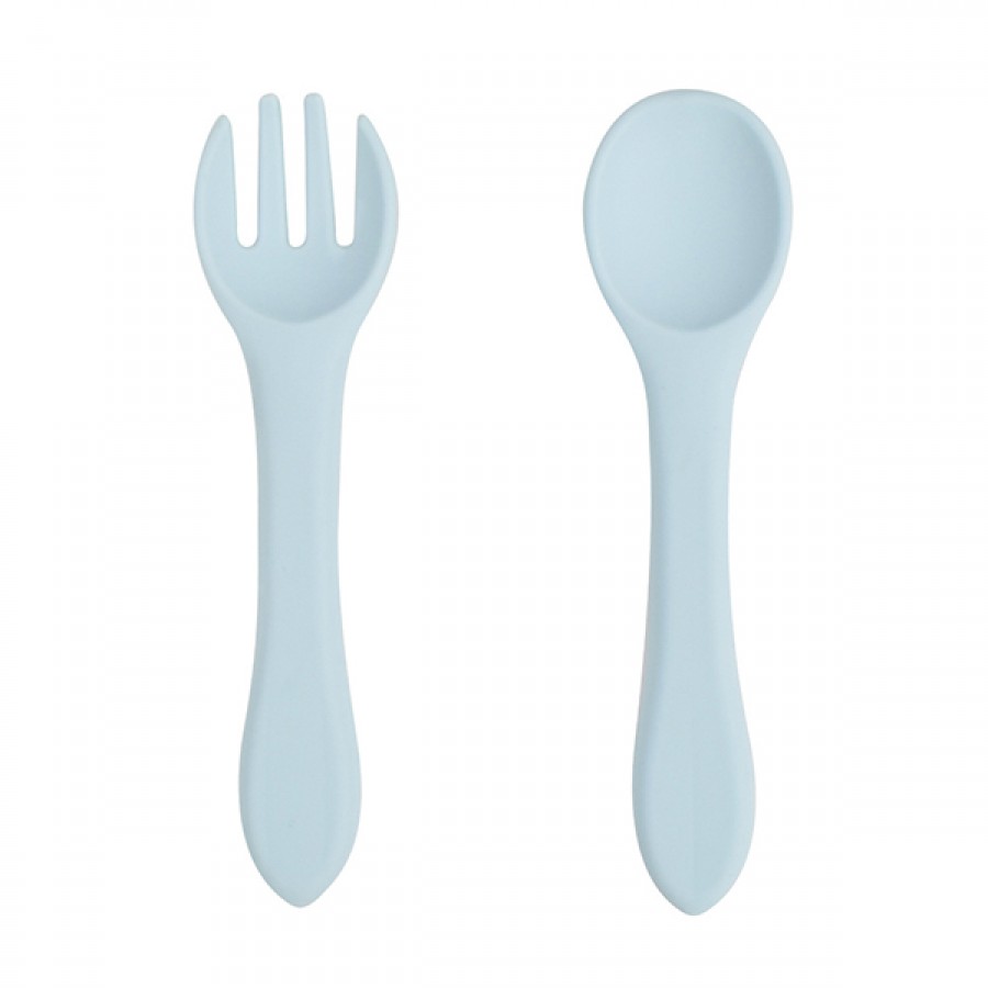 Silicone soft feeding spoon fork set