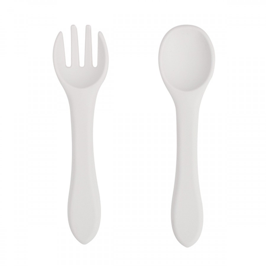 Silicone soft feeding spoon fork set